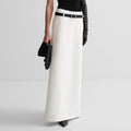 Fashion Urban Clothing Elegant Office Wear Straight Maxi Solid White Ladies Women's Skirts Long Skirt Jupe for Women With Slit
