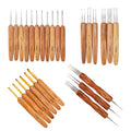 Bamboo Handle Crochet Braid Hair Extension Carbonized Bamboo Handle Aluminum Head Handmade Needle Knitting Tools