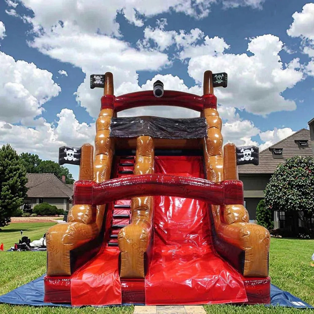 Commercial Large Outdoor Inflatable Water Slide Pirate Ship Slide Suitable for Adults and Kids Backyard Party