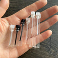 Factory Empty 0.5/1/2/3ml Mini Essential Oil Glass Bottle Round Shape with Black and White Cap Sample Perfume Bottle Custom logo