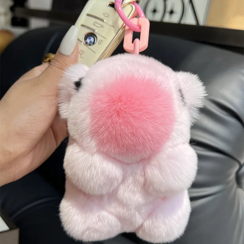 2024 Cheap Cute Cute Rex Rabbit Hair Capybara Figure Car Key Chain