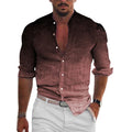 RNSHANGER Mens Casual 3D Printing Shirt Long Sleeve Loose Top Spring and Autumn Fashion Shirt Plus Size Single Breasted Shirts
