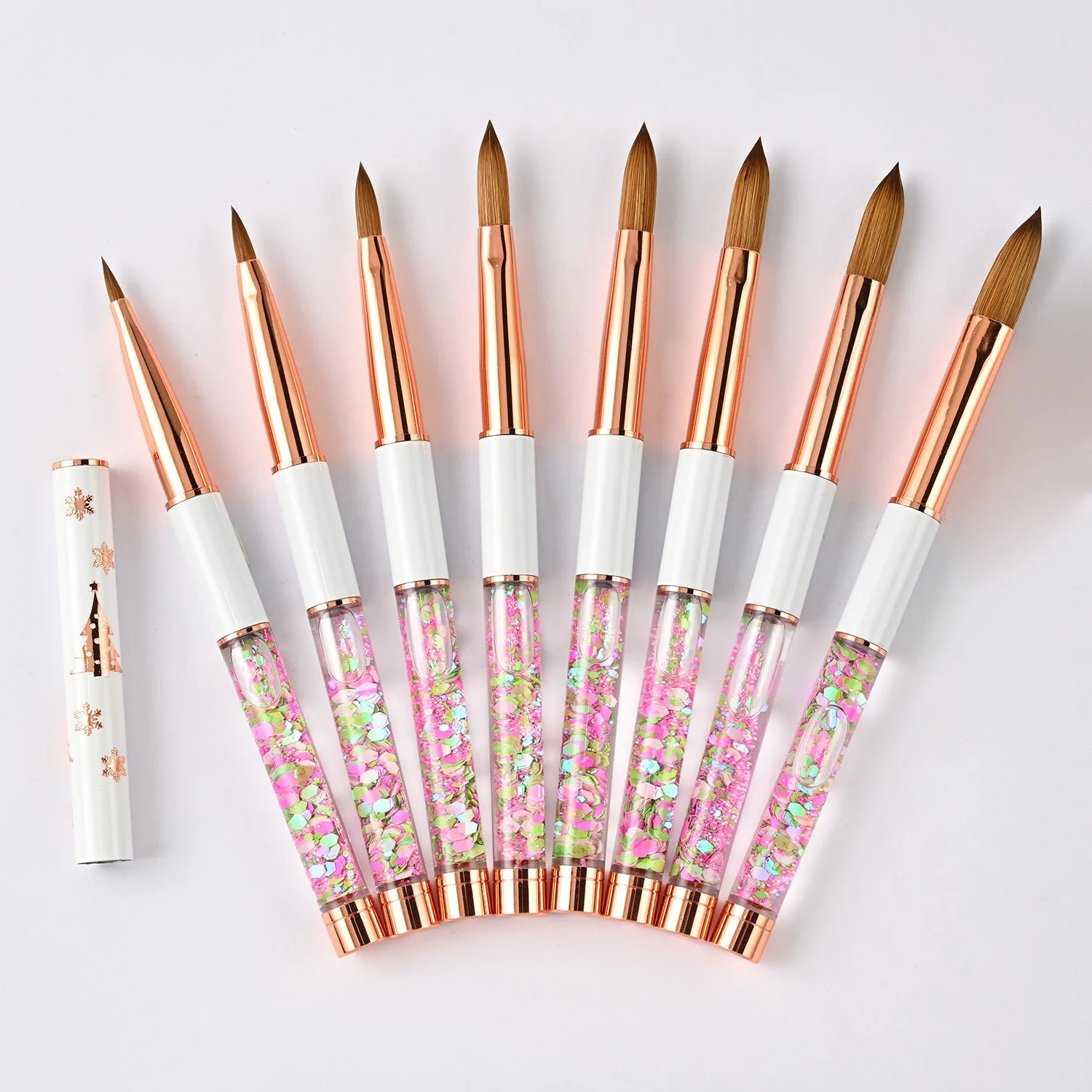 Mink Hair Nail Brush Kit Wholesale Nail Art Gel Brushes Liner Set Private Label 100% Kolinsky Acrylic Art Nail Brush