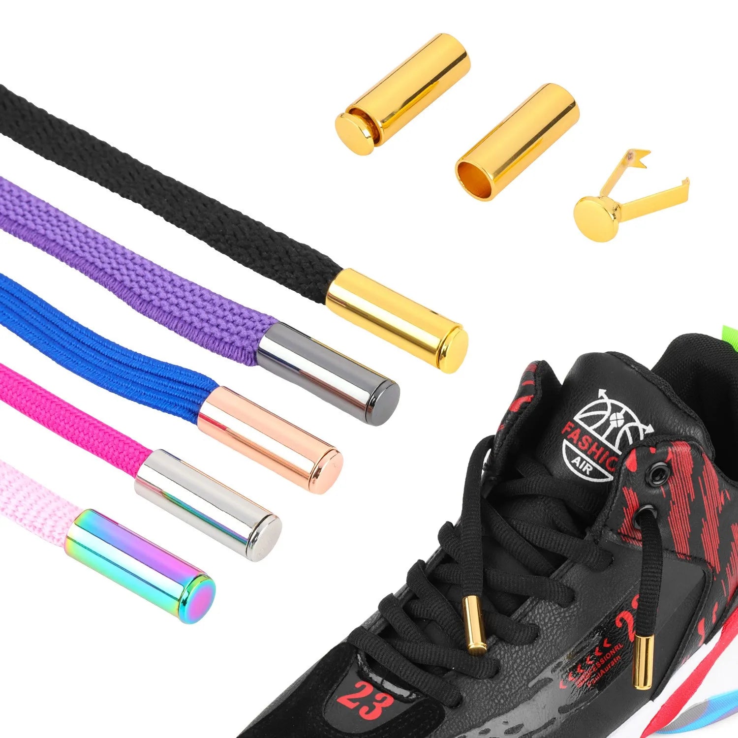 Wholesale Custom Color Durable Zinc Alloy Nickel-Free Hoodie Drawstring Metal Tip Laser Logo Waistband Rope Tip Aglet Fast