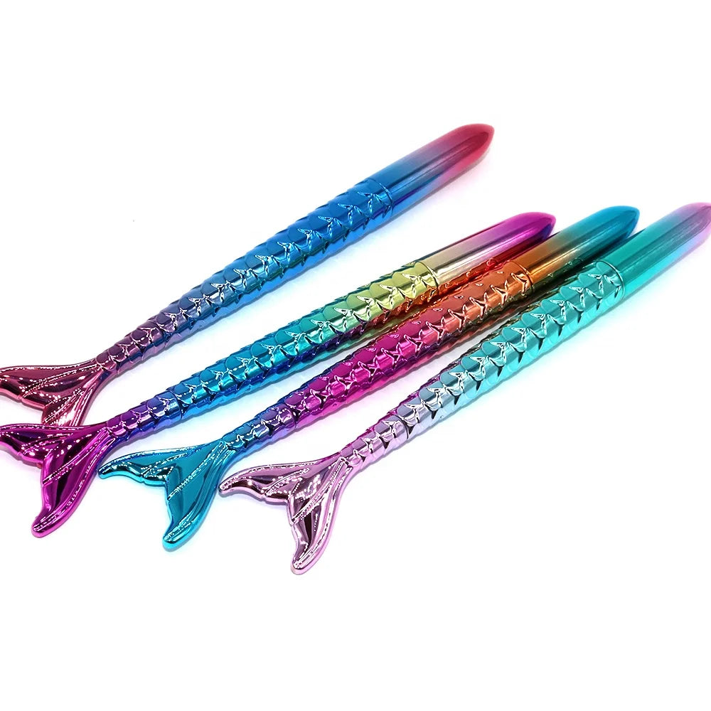 Colorful Shiny Fish Tail Office Stationery Gift Pen Rainbow Color Body Cartoon Mermaid Tail Gel Ink Pen for Kids MegaBDM