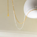 925 Sterling Silver Simple Water Wave Clavicle Necklace for Women Fine Gold Plated DIY Pendant Accessories for Wedding