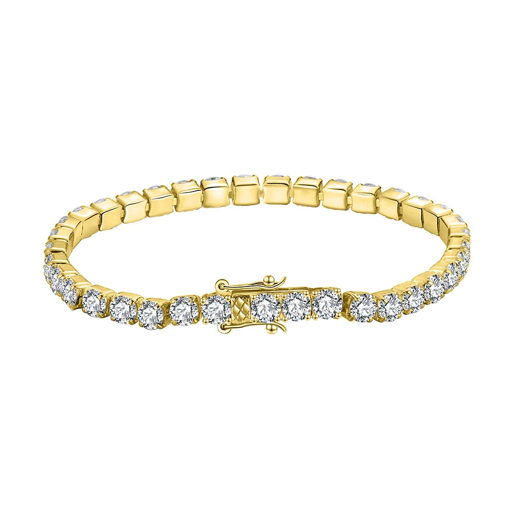 RINNTIN SB95 Sparkling 4mm Cubic Zirconia 925 Sterling Silver Tennis Bracelet