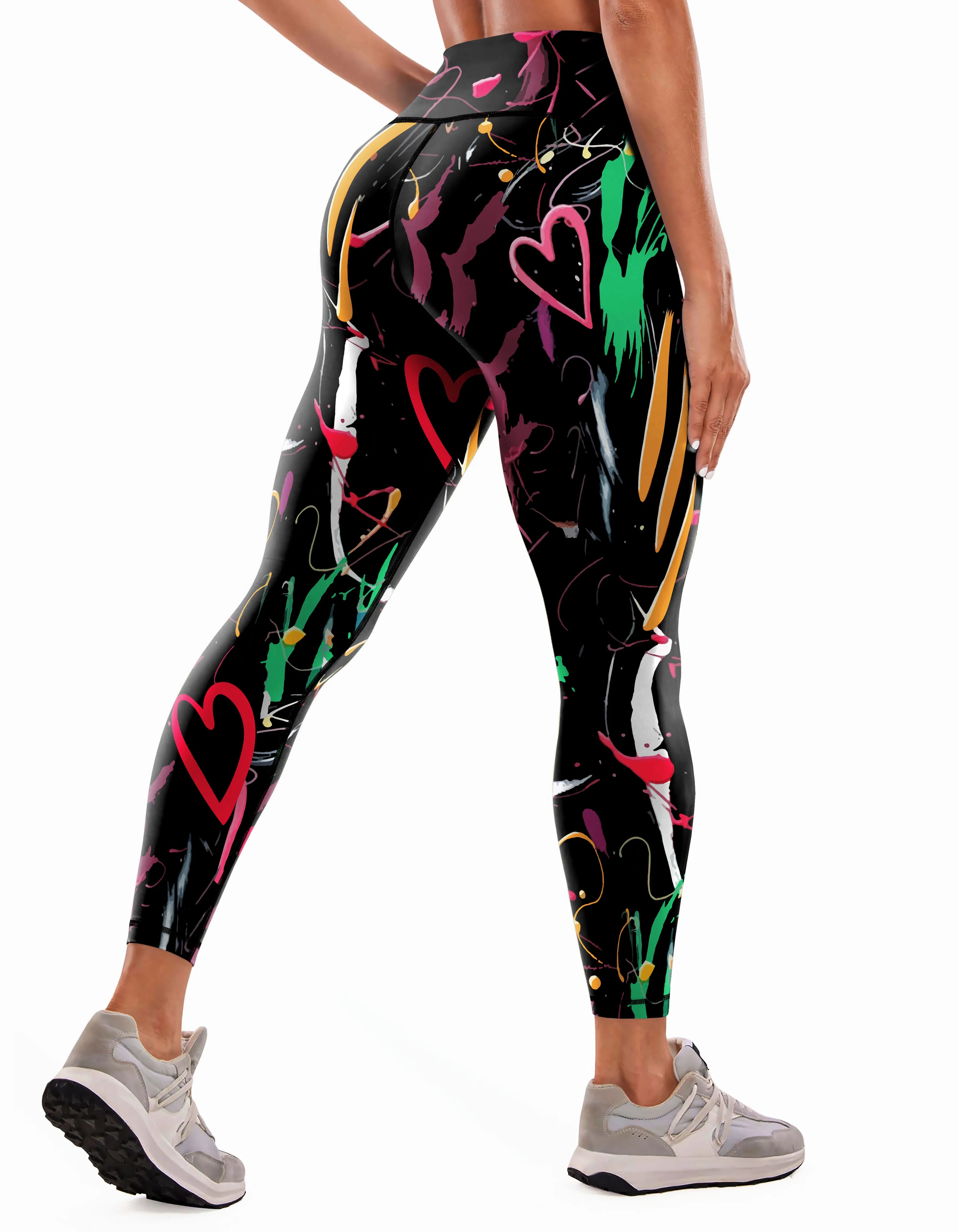 Factory Wholesale Fashion Sports Striped Printed Yoga Hip Lift High Waist Elastic Control Abdominal Running Exercise Leggings