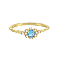Crystal Women Finger Rings 925 Sterling Silver Engagement Jewelry Anillos Bague Femme Blue Zircon Snowflakes Sapphire Rings