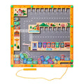 Custom Montessori Children's Wooden Alphabet Parking Maze Board Game Educational Activity Learning Toys for Boys and Girls
