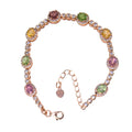 Graceful Rose Gold Plated 925 Silver Natural Tourmaline Bracelet Trendy Women's Jewelry for Party Wedding Anniversary Gift
