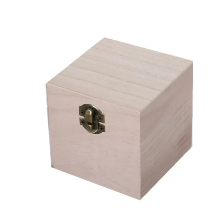 Wholesale 10x10cm Eco Friendly Wood Storage Box Wooden Jewelry Box With Hinged Locking