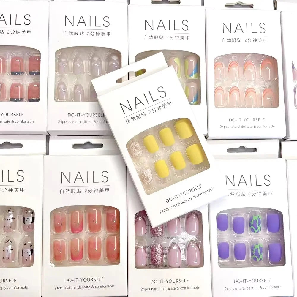 Wholesale Custom Brand Empty Nail Care Box With EVA/Blister Finger ABS Insert Neutral False Press on Packaging for French Style
