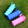 2022 Hot Seller Sport Style 400ml Silicone+Plastic Water Bottle Foldable Design Lid 4L