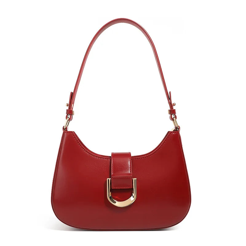 Wholesale Ladies Genuine Cowhide Leather Handbag Fashion Half Moon Crossbody Purses for Women for Summer Winter and Autumn