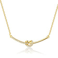 Daidan Jewelry's Stylish 14K Gold Plated Infinity Dainty Necklace with Zircon Knot Sterling Silver 925 Pendant for Weddings