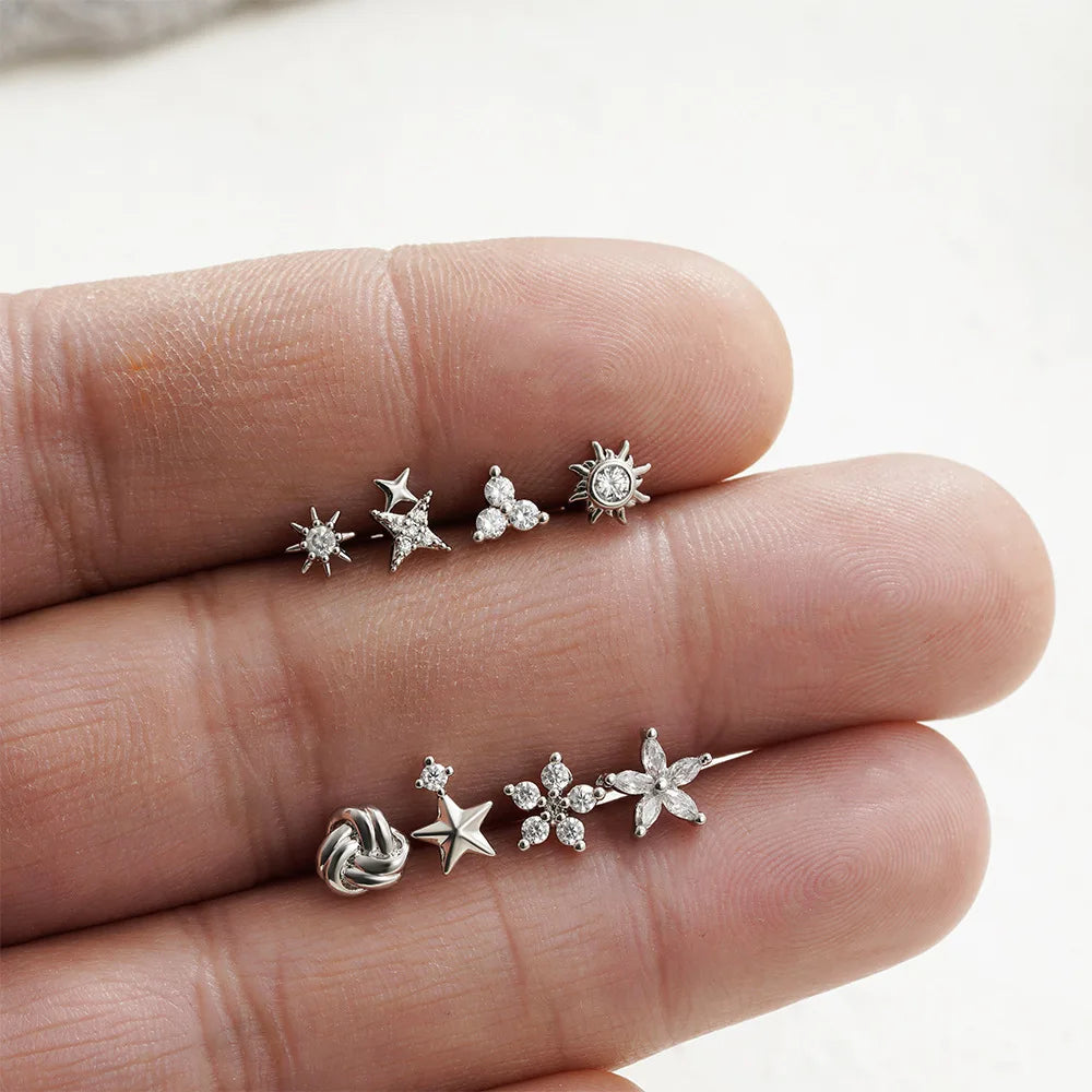 Elegant earring stainless steel Luxury 18K gold Fine zircon earrings  Simple  Fashion Joker jewelry Earrings stud for women