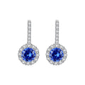 Hot Selling 925 Sterling Silver Full CZ Diamond Big Zircon Gemstone Round Shape Stud Earrings