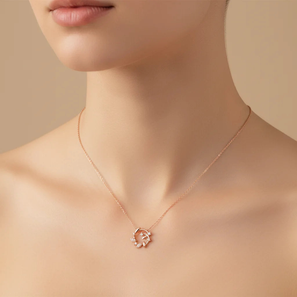 Tremendous Quality Minimalist Exquisite Jewelry 18K Rose Gold Real Natural Diamond Clavicle Chain Daily Wearing Pendant Necklace
