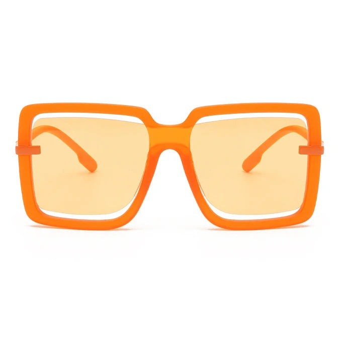 New Designer Hollow Out Square Frame Newest Plastic Manufacture Fashion Women UV400 Unisex Bulk Oversized Sunglasses