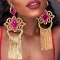 Kaimei 2025 Earring New Bestseller Large Tassel Earrings Fashion Luxury Irregular Rhinestone Exaggerated Earrings Accessories