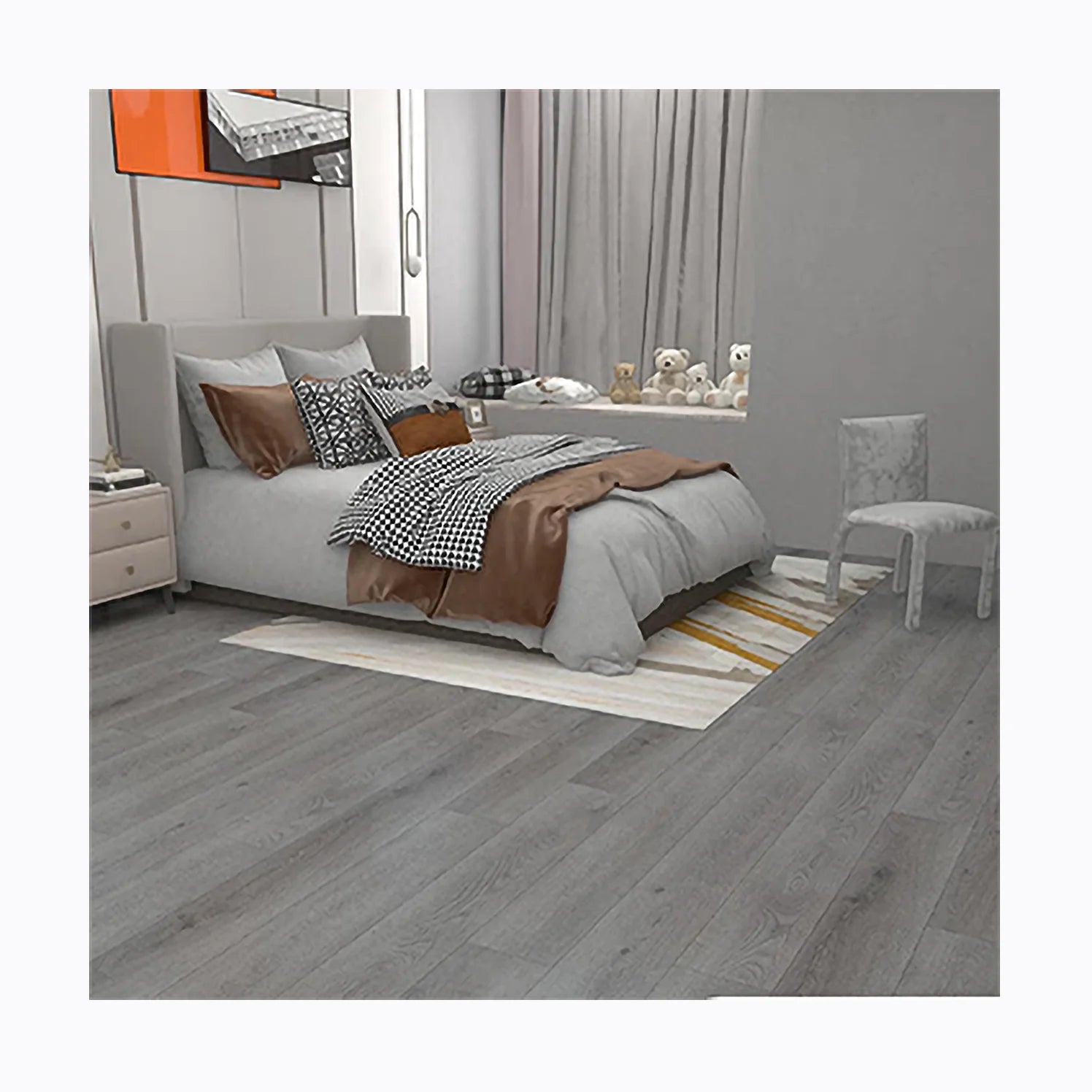 Easy Maintenance Waterproof SPC Click Plastic Tiles Wooden Looking Vinyl Flooring Rigid Core for Bathroom
