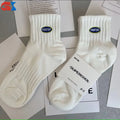 Wholesale Summer Unisex Sports Casual Running Socks Breathable Sweat-Absorbent Letter Pattern Body Polyester Cotton Knitted Crew