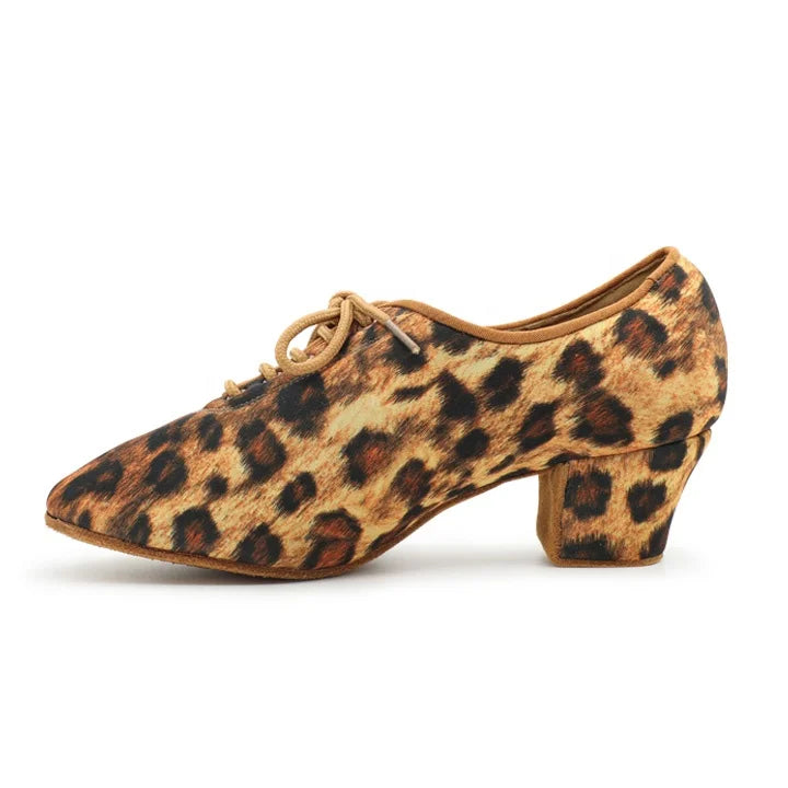 Professional Teaching Dance Shoes Women's Sports Dance Shoes Suede Upper Leopard OEM Customized BD Latin Dance Shoes for Woman MegaBDM