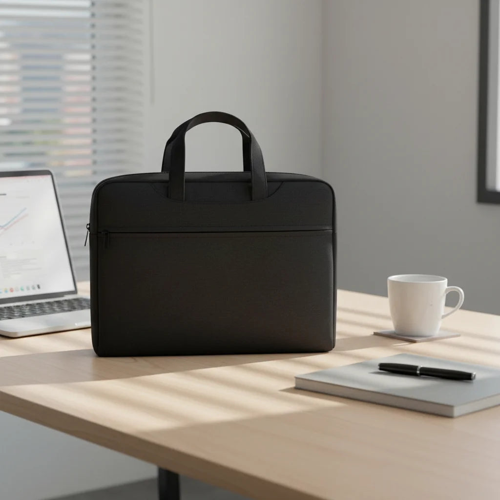 Portable Canvas Laptop Briefcase File Bag for Information Conference Computer Notebook Cover