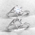 Sterling Silver 6.5mm/1 Carat Semi Mount Ring Frame Blank Moissanite Diamond Setting Base Without Center Stone Inlay for DIY