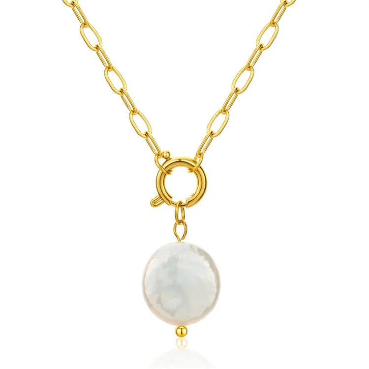 Custom High End Jewelry Natural Pearl Pendant Heart Dangle Charm Necklace