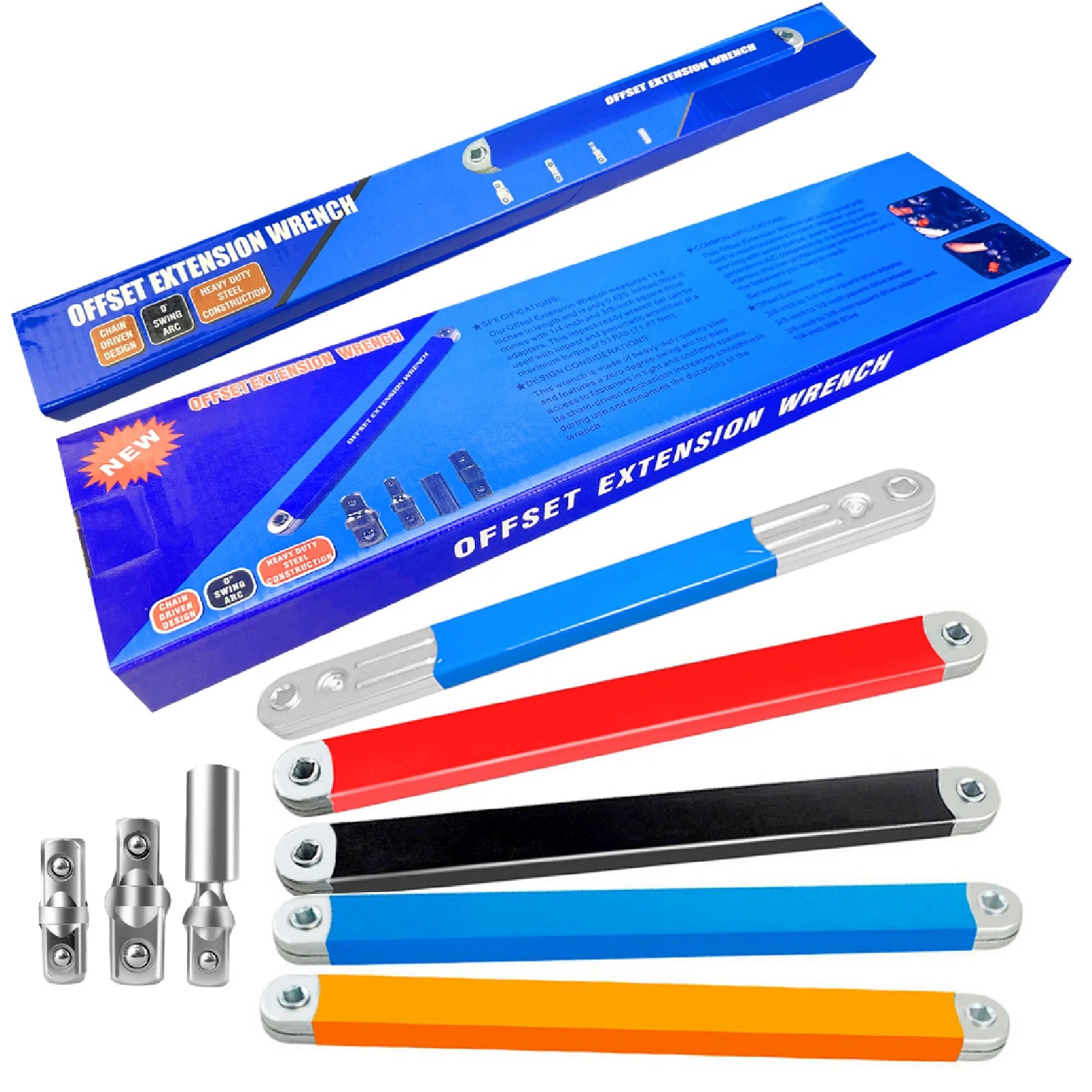 Promotion Offset Extension Wrench with 1/4 3/8 1/2 Inch Square Drive Adapter Metric System Repair Tool OEM Customizable