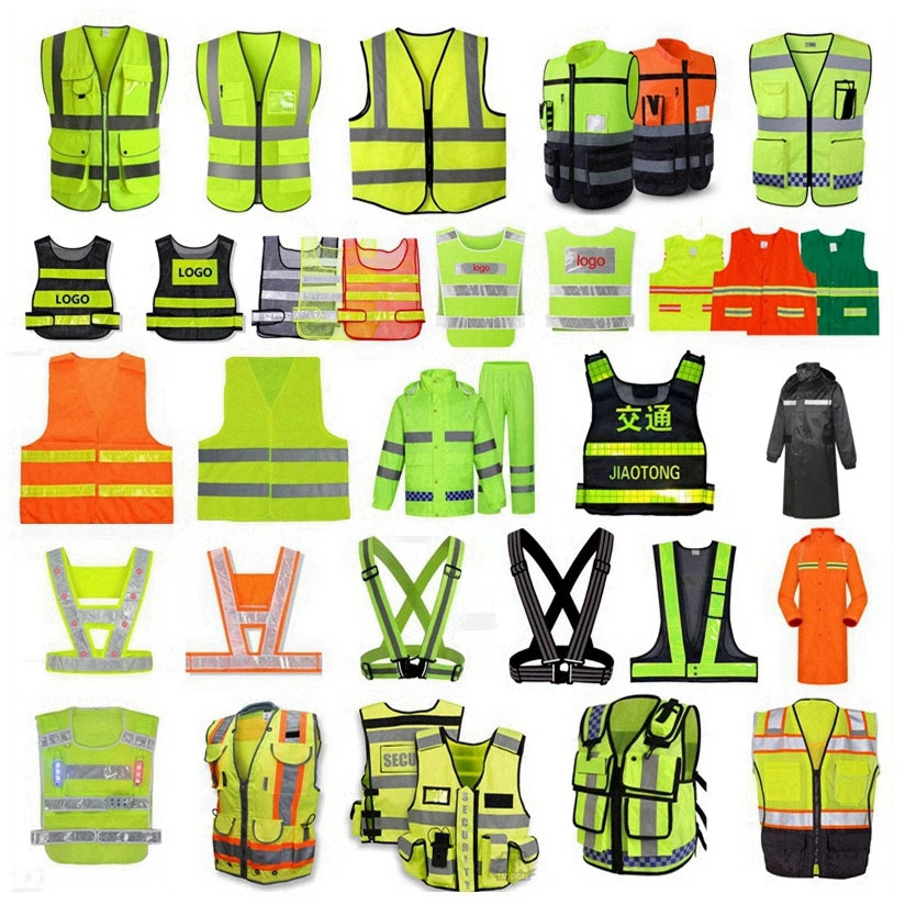 Reflective Heat Transfer Film High Visibility Rain Coat New Design Polo t Shirt Tight Vest Reflective Vest Pockets