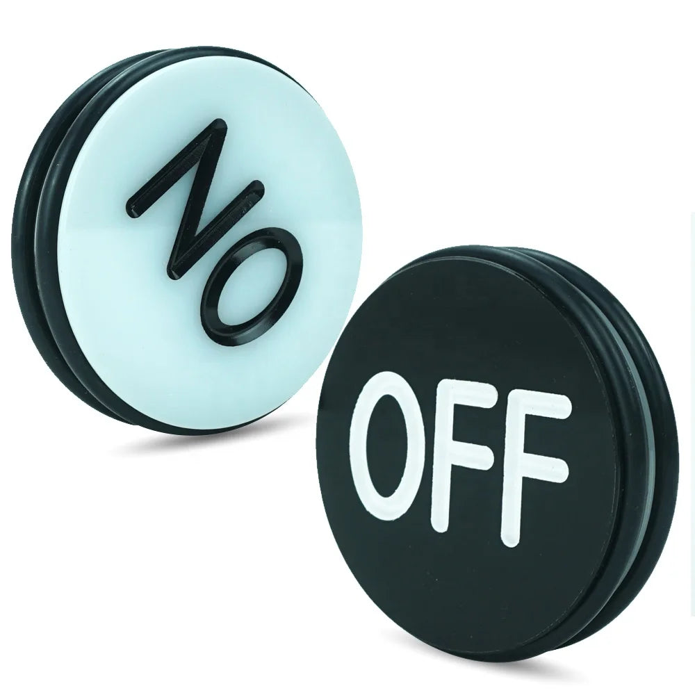 Casino Grade Double-sided ON-OFF Dealer Puck Button 3 Inch Diameter Acrylic Dealer Chips  Rubber at Side for  Table Games