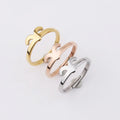 High Polished 18K Gold Plated Jewelry Adjustable 12 Horoscope Star Sign Stainless Steel Zodiac Rings for Women Men