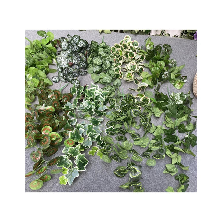 Competitive Price Good Quality Screen Printing Tape Artificial Plant 5 Fork Sweet Potato Wall Hanging with Crabapple