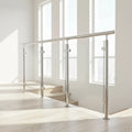 Modern Outdoor Stair Handrail Balustrade Column Deck Tempered Glass Stainless Steel Square Post Railing with 5 Year Warranty