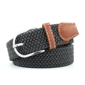 2024 New Fashion Premium Elastic Braided Belt for Women Stretch Woven Web with Flat Alloy Buckle