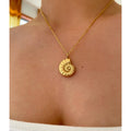 Solid Conch Stainless Steel Necklace 18K Gold Plated Chunky Pendant Necklaces for Women Bohemian Hip Hop Trendy Jewelry 2022 New