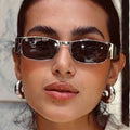 2026Rectangle Frame UV-protective Sunglasses One Piece Lens Shades Purple Sunglasses UV 400 Trend Square Sunglasses