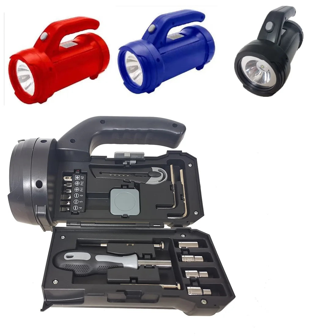 Factory New Product Hand Tool Set with Torch for Giftpromotional Flashlight Tool Kit
