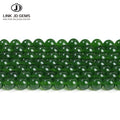 JD LINK JD GEMS 4mm 6mm 8mm 10mm 12mm 14mm Natural Dyed Color Green Chalcedony Loose Beads for Jewelry Making CNAS Certified