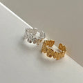 Vintage 925 Sterling Silver Gold Plated Irregular Shape Open Rings for Women Birthday Gifts Jewelry