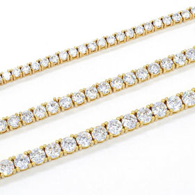 Factory Wholesale VVS Iced Out Moissanite Diamond Real Gold Solid Gold Tennis Chain Bracelet 6mm 7mm 8mm 9mm Custom 10K 14K Gold