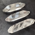 Healing Meditation Hand Carved Natural Polyhedron Plate Clear Quartz Double Terminated Point Wand