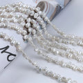 Wholesale 7-8mm Keshi Baroque White Freshwater Pearl Strand Natural Loose Pearls for Jewelry Making
