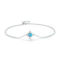 925 Sterling Silver Simple Turquoise Adjustable Cross Bracelet for Women Factory Fine Jewelry for Parties and Weddings-SCB245