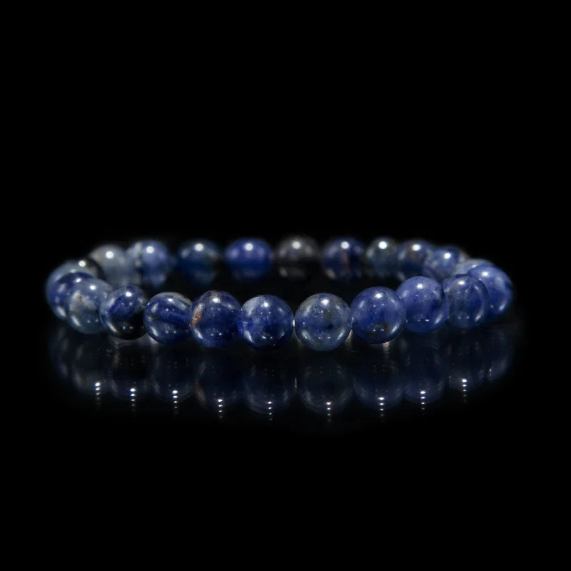 8mm Natural Sodalite Stone Beaded Bracelets Round Yoga Stretch Bracelet for Men and Women for Anniversaries