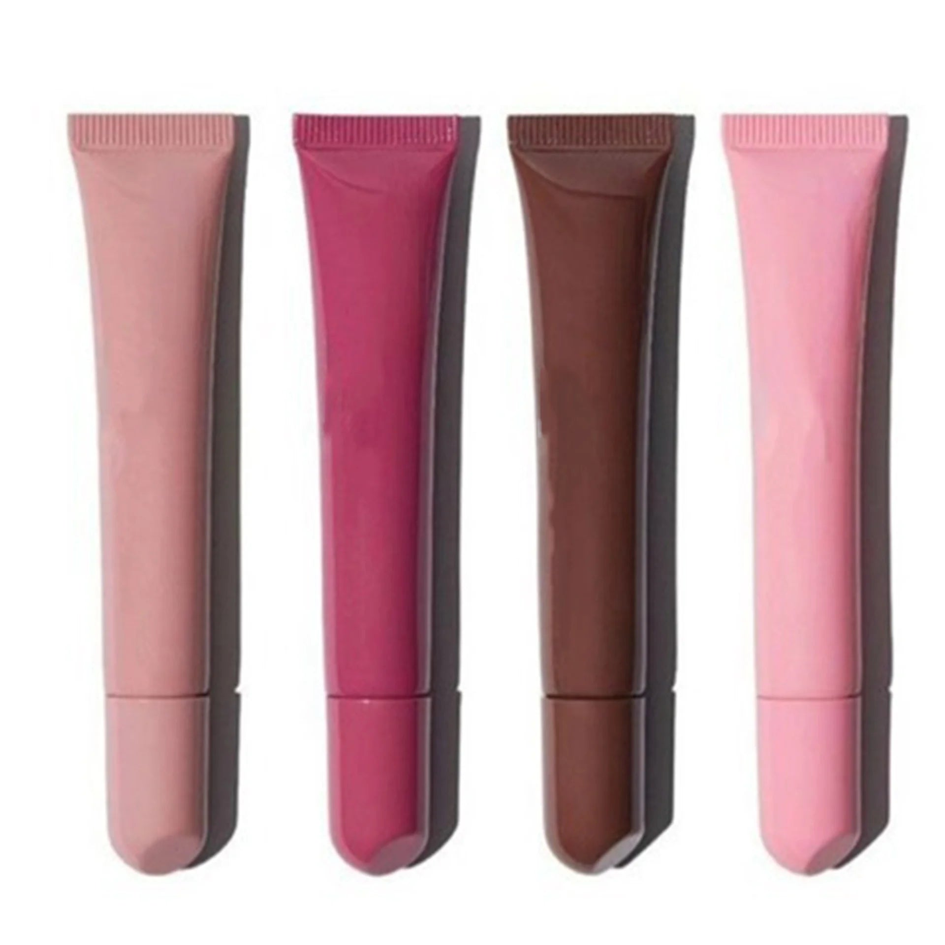 Factory Stock 10ml 15ml 20ml Pink Lipstick Squeeze Hose Oblique Cap Screw Plastic Cosmetic Packaging Materials Offset Printing