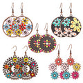 Retro Bohemian Style Antique Baroque Enamel Flower Boho Vintage Earring Jewelry for Women MegaBDM